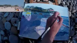 Painting crowds at beach painting part 4