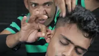 Asim Barber Shoulder Massage With Ear Crack Hair Crack Neck Crack Head Massage | 3D ASMR sound