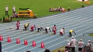 Забег на 100 метров - Усейн Болт (Usain Bolt). Чемпионат мира по легкой атлетике в Москве - 2013