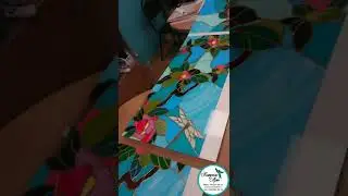 Плёночный витраж в стеклопакете окна и фрамуга .
