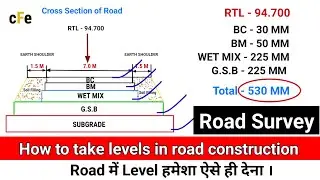 how to take levels in road construction | auto level survey in road | civil field engineer