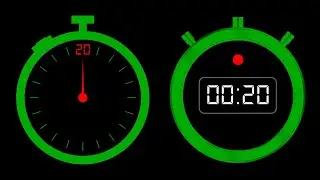 Stopwatch 20 Second No Copyright - Green Frame
