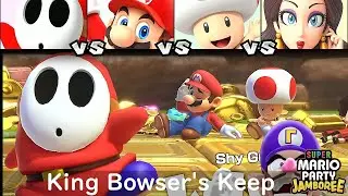 Super Mario Party Jamboree Shy Guy vs Mario vs Toad vs Pauline in King Bowser's Keep