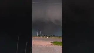 The beginning of the infamous and record breaking 2.6 mile wide tornado near El Reno, OK.