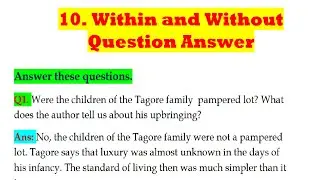 Within and Without Question Answer Class 8 The Magic Carpet Chapter 10 in Hindi