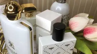 Белоснежный аромат издаёт цветущий сад.. Белые флакончики духов-что в них налили