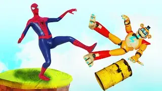 GMOD Ragdolls and Jumps - Spiderman vs FNAF 9 SB