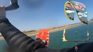Kitesurfing Ynyslas Duotone Neo D lab 8m,  first session