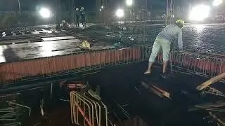Slab steel fixing work.