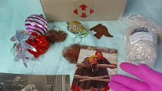 Распаковка - 3. Елочные игрушки СССР. Глинка, москабель, открытки, прозрачные, калина - рябина