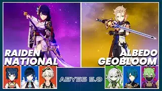 C0 Raiden National & C0 Albedo Geobloom | Spiral Abyss 5.0 - Floor 12 9 Stars Genshin Impact