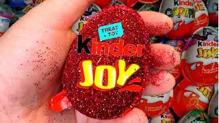 200 Glitter Kinder Joy Chocolate, Kinder Surprise Candy Opening Video ASMR