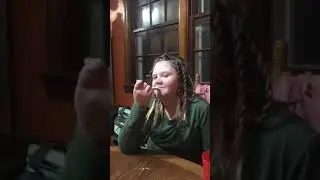 Chloe eating corn starch