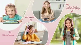 SIMOLIO Kids-Headphones with Microphone for School, 75/85/94 dB Wired Headphones with Boom Mic