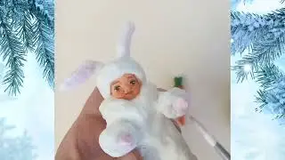 Ватные игрушки своими руками- "Роспись зайки"