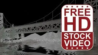 Free Stock Videos – scene with bridge trees water and particles with distance fog effect 3D