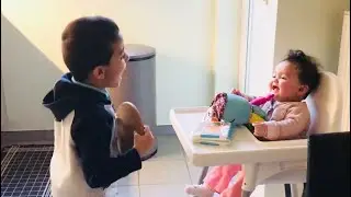 Baby Girl Can’t Stop Laughing Playing with her Big Brother | 6 Months Old