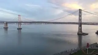 super moon rise over San Francisco Bay Bridge