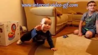 Cute Baby Boy doing some Push Up with his Brother