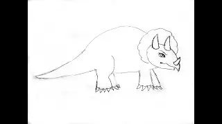 Марусяс. Marusyas. Рисуем с малышами динозавра (трицератопса). Draw with baby dinosaur, triceratops