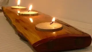 live edge candle holder