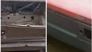 Вываренный багажник ударенной ВАЗ 2106