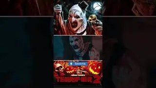 Art the Clown gives out candy to Trick or Treaters : Terrifier 2 (movie scene) #moviescene #scary