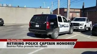 Retiring Beatrice Police Captain honored....two officers promoted