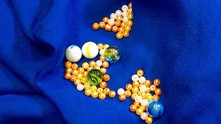 ASMR Revers Marbles Candies Smarties Marshmallows Deep Blue vs Golden Beads HABA