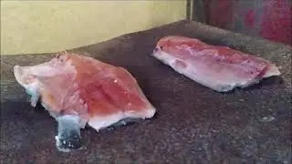 Форель с солью запечённая на листе железа. #ПП