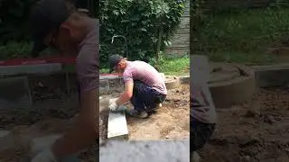 Cutting the curb with a grinder #grinder #grinding #cut #builder #diy