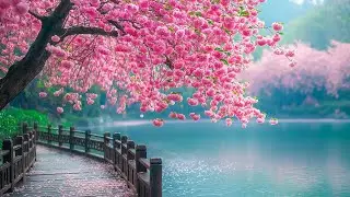 Очарование цветущей сакуры 🌸 Нежная мелодия фортепиано у тихого озера