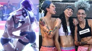 Lesbian Lube Wrestling (Aqua Girl)