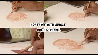 Hyper realistic drawing using single colour pencil [ monochromatic portrait ]