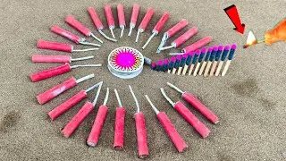 Bijli Cracker Vs Ground Chakkar Vs Matchstick Chain Reaction Domino Amaging Experiment