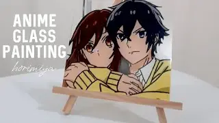🍣 paint with me 🍥painting horimiya, anime acrylic glass painting