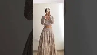Beige Lehenga with green accessories 🤌🏻 #lehenga #embellished #weddingoutfit #grwm