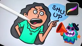 Angry girl Whatsapp sticker - Digital art with iPad pro