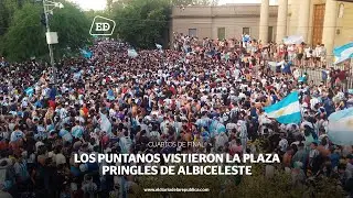 Los puntanos vistieron la plaza Pringles de albiceleste
