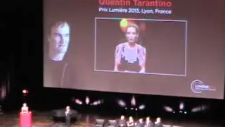 Uma Thurman rend hommage à Quentin Tarantino - prix Lumière 2013