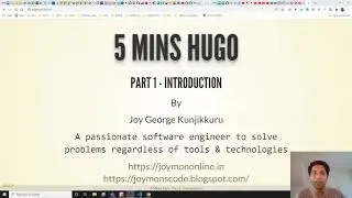 5 Mins Hugo - 01 Series Introduction