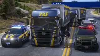 COMBOIO da PRF e POLÍCIA do EXÉRCITO ESCOLTANDO CAMINHÕES | GTA 5 POLICIAL