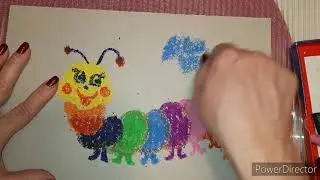 Урок рисования для детей. Рисуем гусеницу пастелью.