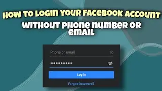 How to login your facebook account without phone number or email