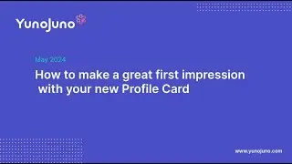Make a good first impression on YunoJuno with a great profile card!