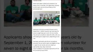 Apply for volunteer for Expo2023 Doha-Qatar | 