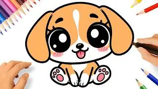 HOW TO DRAW A CUTE DOG EASY 🐕 🐾