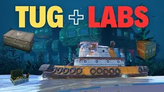 Running Underwater Labs in RUST from A Tug is Overpowered - Bouns Tour of Secure Tug Base