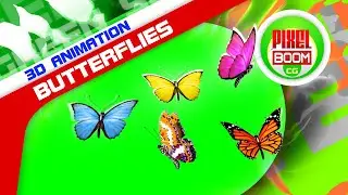 Green Screen Group of Butterflies Flying Together - Footage PixelBoom CG