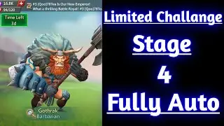 Lords mobile Barbarin limited Challenge stage 4 fully auto|Barbaric journey stage 4|Barbarin stage 4
